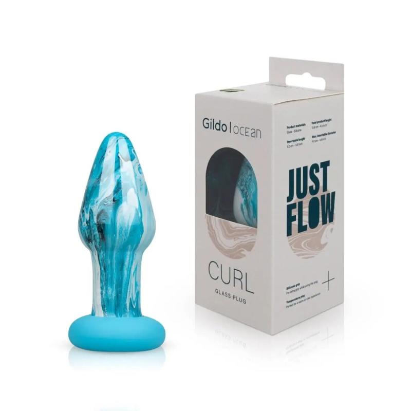 SO8895 Скляна анальна пробка Gildo - Ocean Curl Glass Butt plug