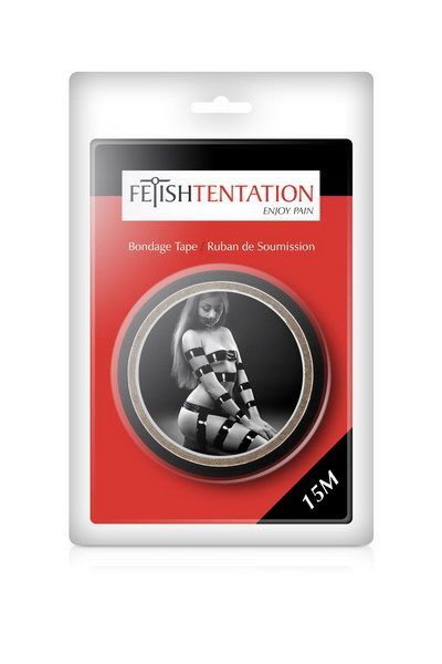SO2234 Скотч для бондажа Fetish Tentation Black (15м), не липне до шкіри і волосків, тільки сам до себе