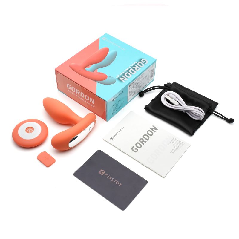 SO3631 Вібропробка і масажер простати 2-в-1 KISTOY Gordon Orange з пультом ДК, гнучка ніжка