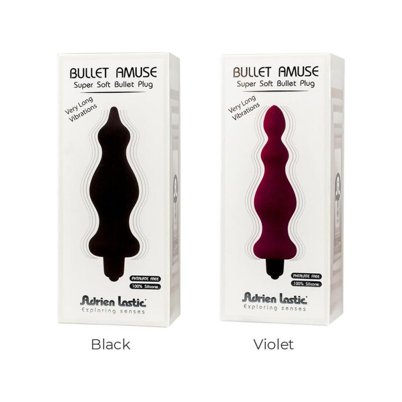 AD20309 Анальная пробка с вибрацией Adrien Lastic Bullet Amuse Black, макс. диаметр 3,9см