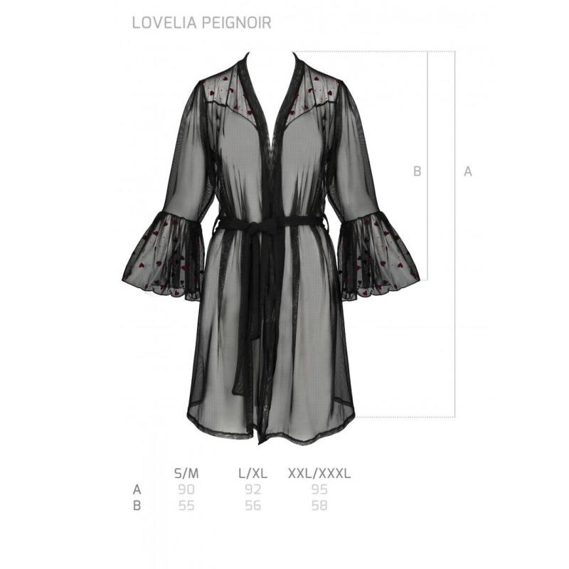 SO4771 Повітряний пеньюар LOVELIA PEIGNOIR black L/XL - Passion