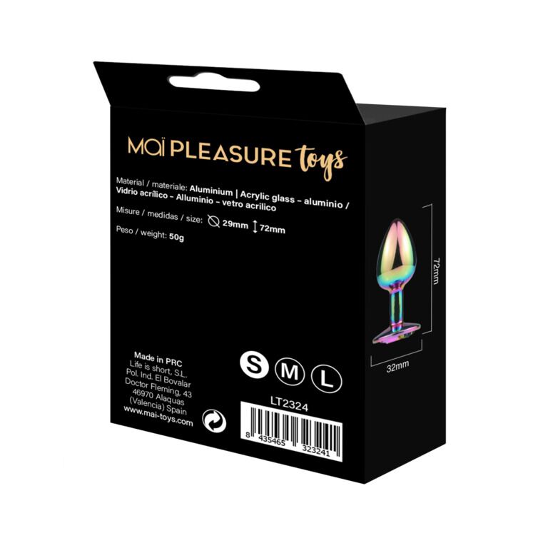 SO6038 Металева анальна пробка MAI Attraction Toys №72 Rainbow