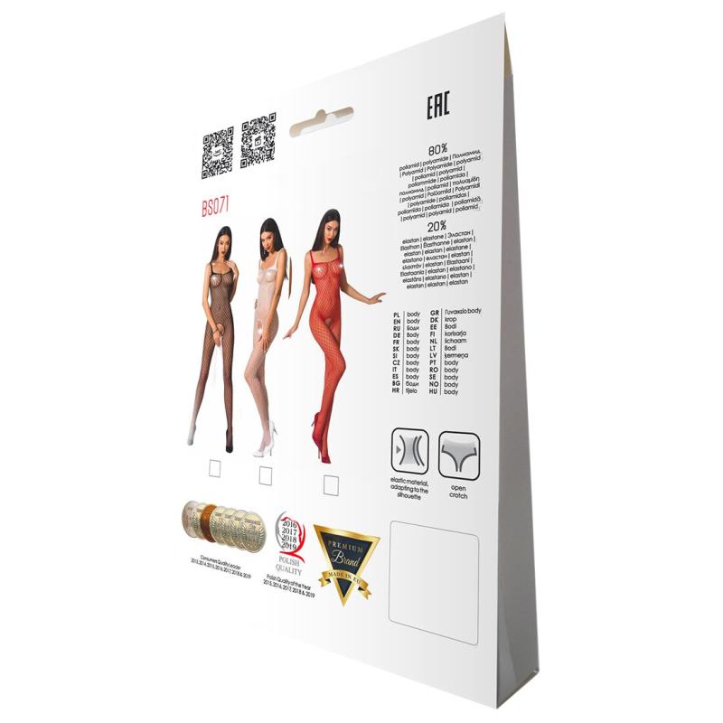 PBS071W Бодістокінг Passion BS071 white, комбінезон на бретелях