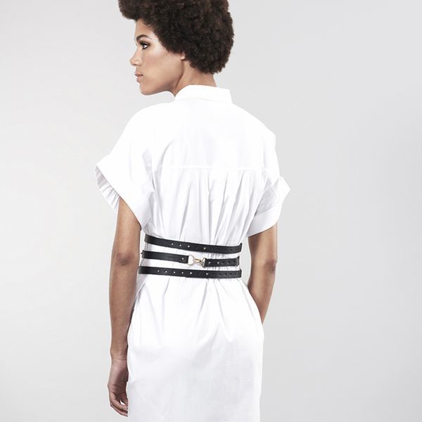 SO2680 Портупея-пояс Bijoux Indiscrets MAZE - Wide Belt and Restraints Black, екошкіра