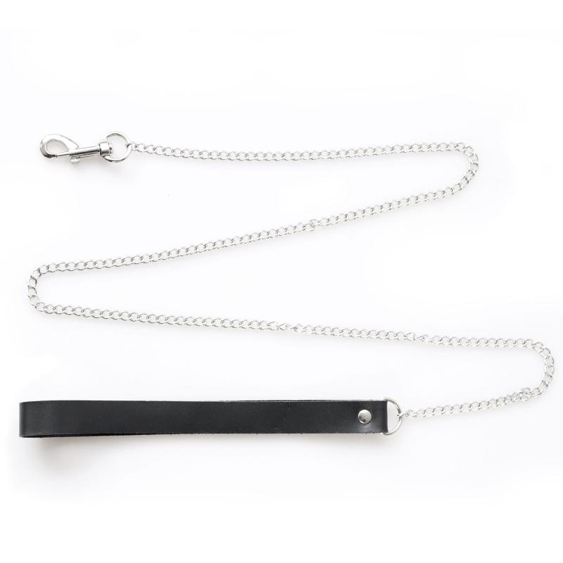 SO7524 Нашийник Art of Sex - Tessa з повідцем з натуральної шкіри, колір чорний