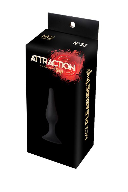 SO5012 Анальна пробка з присоскою MAI Attraction Toys №33 Black, довжина 11,5cм, діаметр 3см