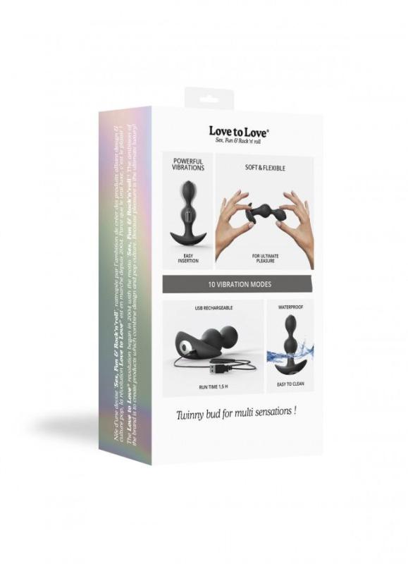 SO4873 Анальний стимулятор, гнучкий з вібрацією Love To Love TWINNY BUD Black