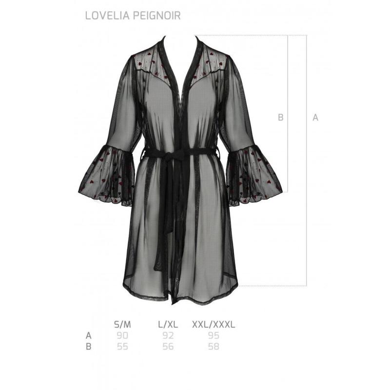 SO4773 Повітряний пеньюар LOVELIA PEIGNOIR black XXL/XXXL - Passion