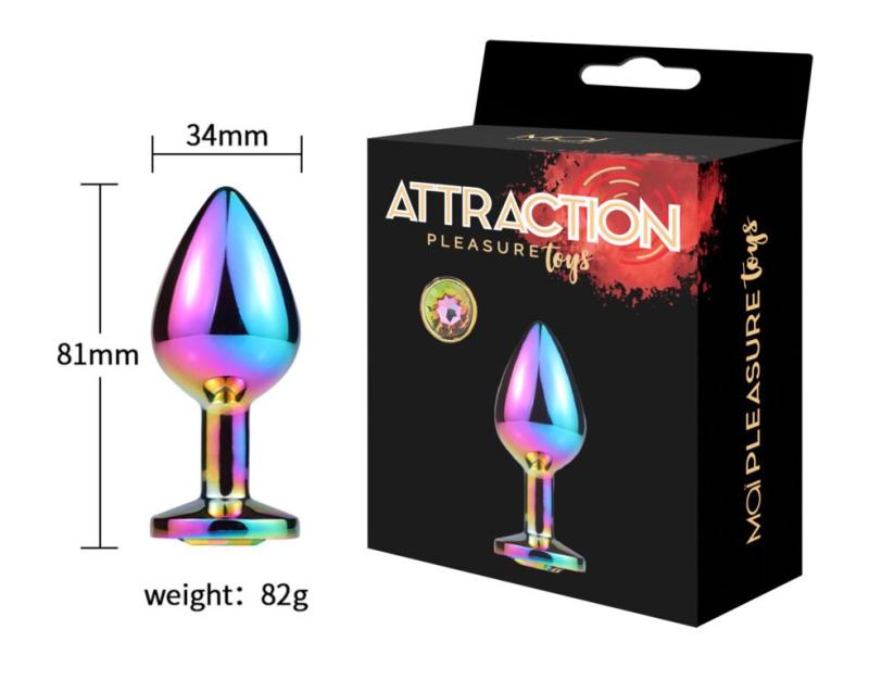 SO6039 Металева анальна пробка MAI Attraction Toys №73 Rainbow