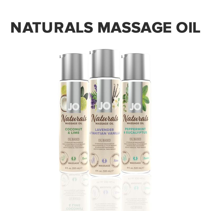 SO6165 Масажна олія System JO - Naturals Massage Oil - Lavender & Vanilla з натуральними ефірними оліями (1