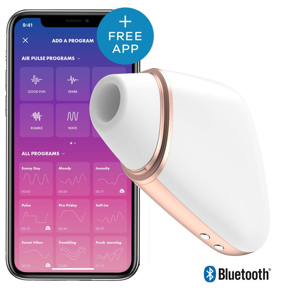 SO3896 Вакуумний кліторальний стимулятор Satisfyer Love Triangle White з керуванням через інтернет