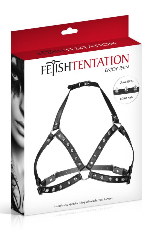 SO4665 Портупея с металлическими шипами Fetish Tentation Sexy Adjustable Chest Harness
