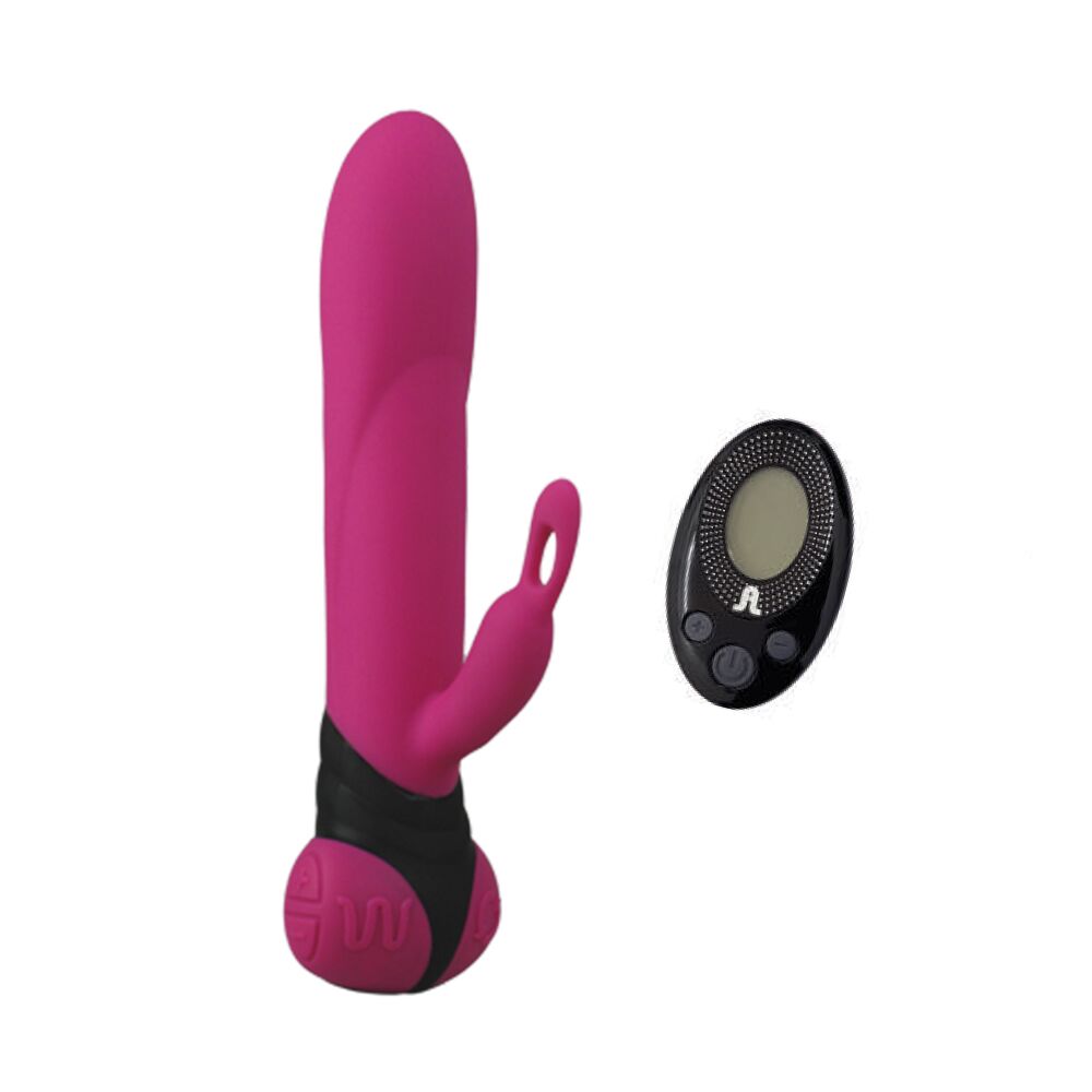 AD107530 Вібратор з обертанням стовбура Adrien Lastic Bonnie & Clyde з пультом LRS, з петелькою для пальчика