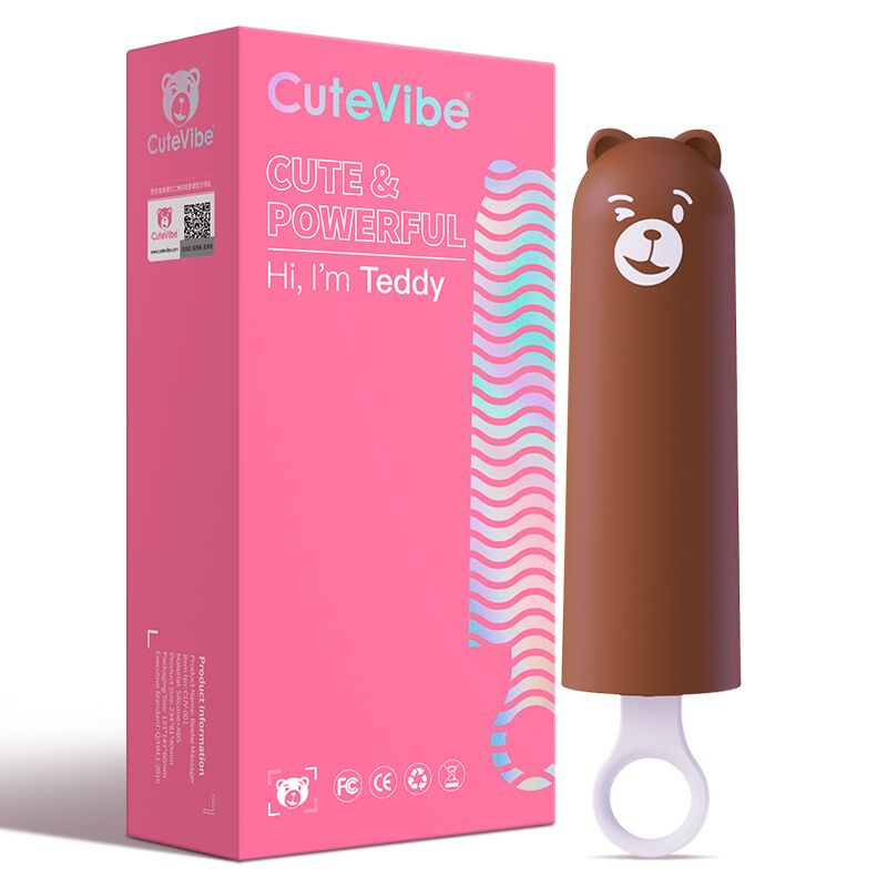 SO6559 Вібратор CuteVibe Teddy Brown (Pink Dildo), реалістичний вібратор під виглядом морозива