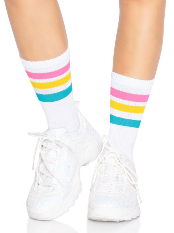 SO8585 Шкарпетки жіночі в смужку Leg Avenue Pride crew socks Pansexual, 37–43 розмір
