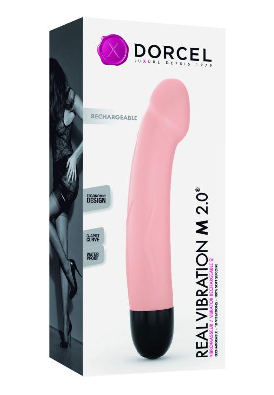 SO3819 Вібратор Dorcel Real Vibration M Flesh 2.0, діаметр 3,7см, перезаряджається, для точки G