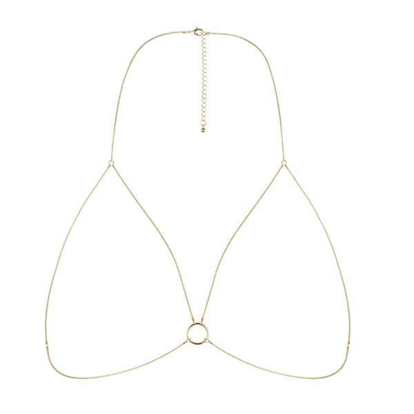 SO2656 Цепочка портупея Bijoux Indiscrets Magnifique Bra Chain - Gold, украшение на тело