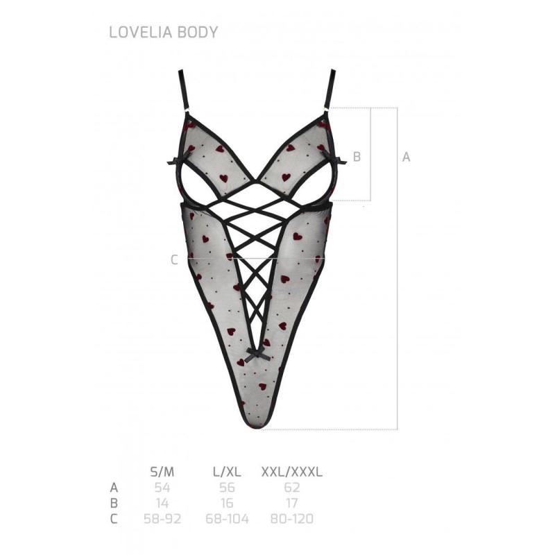 SO4754 Еротичний боді з малюнком LOVELIA BODY black S/M - Passion