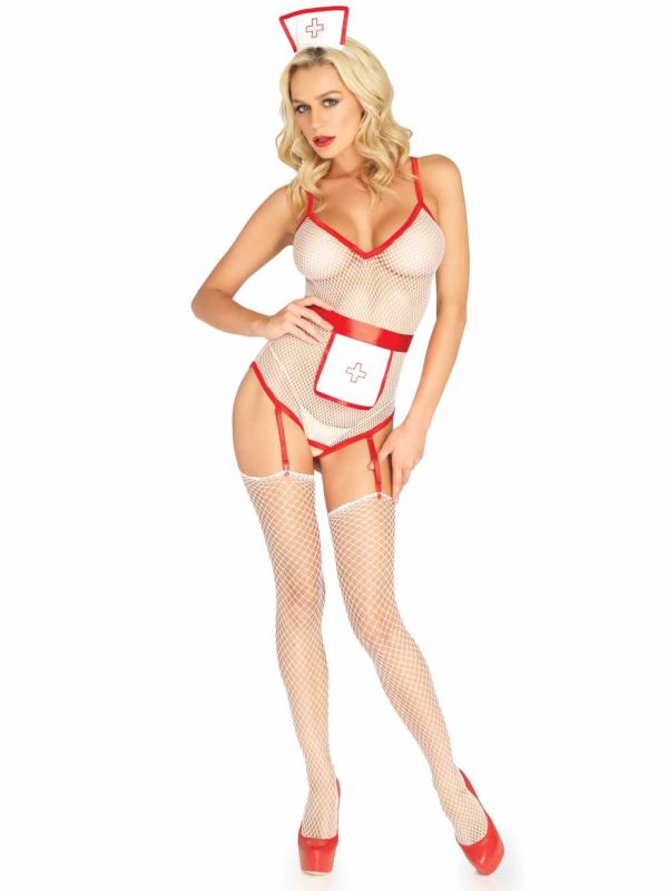 SO8602 Костюм медсестри Leg Avenue Roleplay TLC Nurse One size White