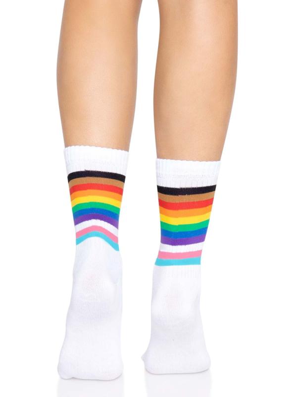 SO8584 Шкарпетки жіночі в смужку Leg Avenue Pride crew socks Rainbow, 37–43 розмір