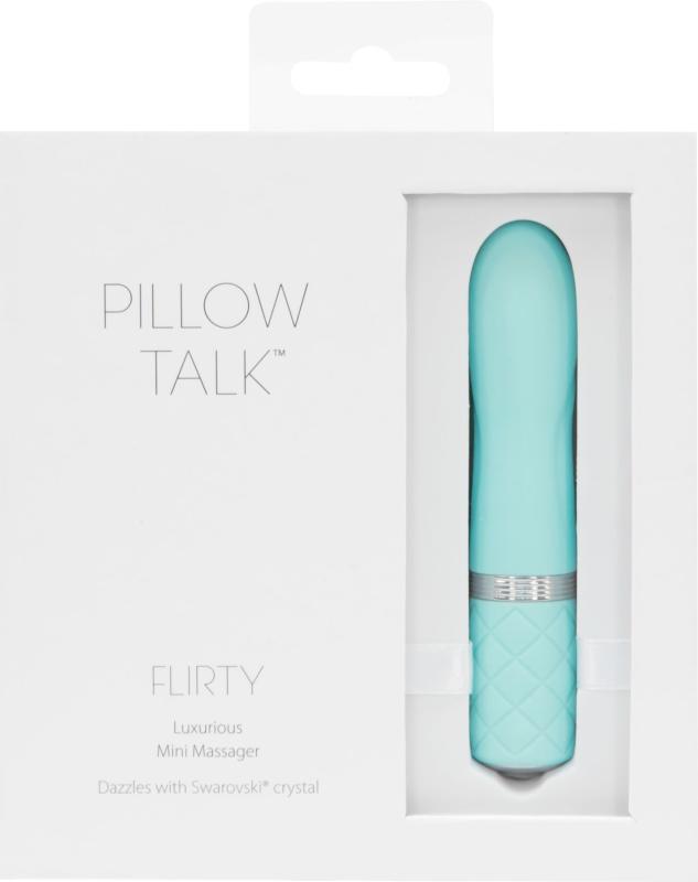 SO2726 Розкішний вібратор PILLOW TALK - Flirty Teal з кристалом Сваровські, гнучка голівка