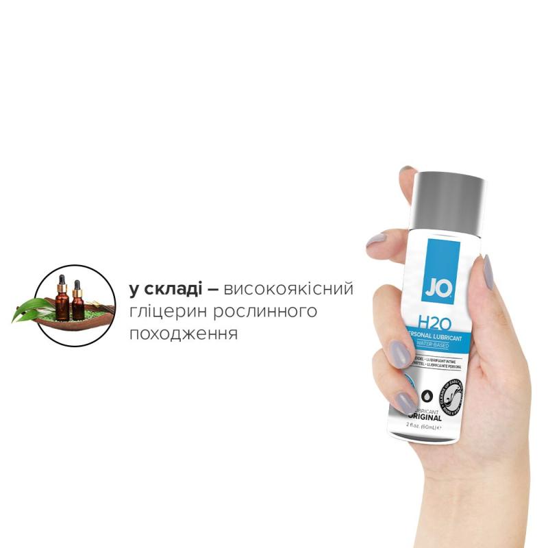 SO1447 Смазка на водной основе System JO H2O ORIGINAL (60 мл) маслянистая и гладкая, растительный глицерин