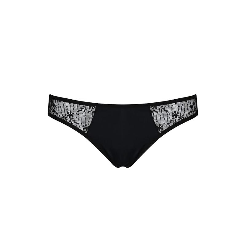 SO5340 Трусики-сліпи з мереживною сіточкою Dina Thong black L/XL - Passion
