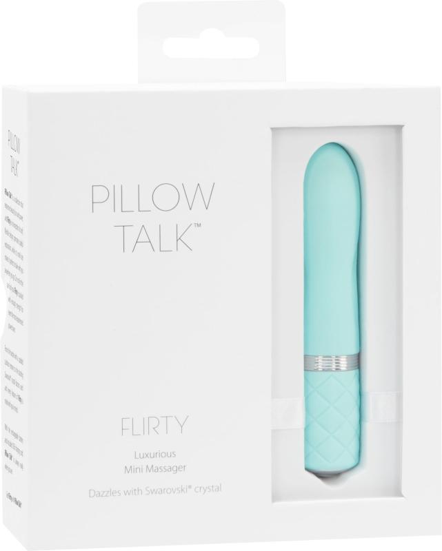 SO2726 Розкішний вібратор PILLOW TALK - Flirty Teal з кристалом Сваровські, гнучка голівка