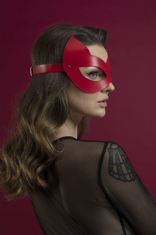 SO3410 Маска кішечки Feral Feelings - Kitten Mask, натуральна шкіра, червона