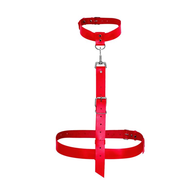 SO7505 Сексуальная портупея из натуральной кожи Art of Sex - Heidi, размер XS-2XL, цвет красный