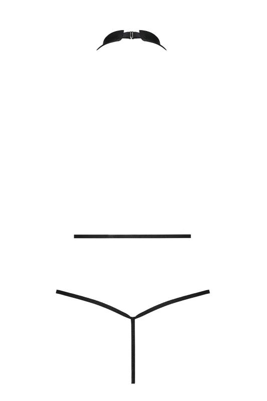 SO8444 Боді-халтер з екошкіри Passion JANNIES BODY XXL/XXXL black