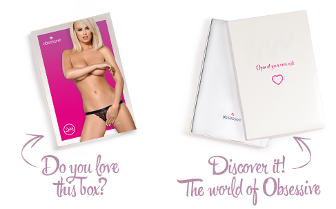 SO7174 Мереживні танги з доступом Obsessive 828-THC-1 crotchless thong L/XL, чорні