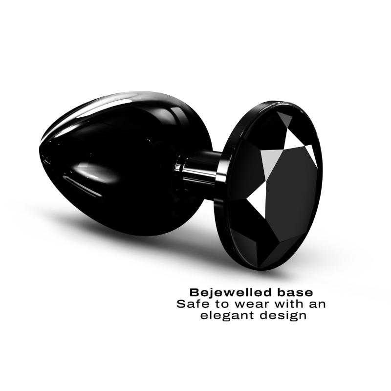 SO7810 Металева анальна пробка з кристалом Dorcel Diamond Plug Black L