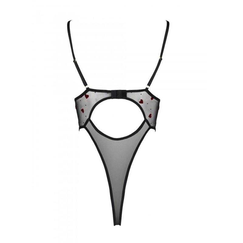 SO4754 Еротичний боді з малюнком LOVELIA BODY black S/M - Passion