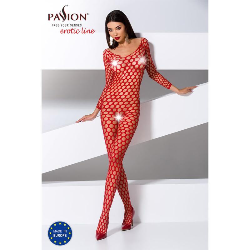 SO4157 Бодістокінг з крупною сіткою Passion BS077 red