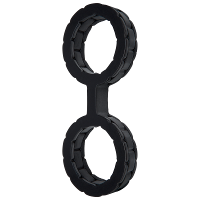 Наручники з силікону Doc Johnson The Cuffs Large - Black, добре тягнуться, для рук і для ніг