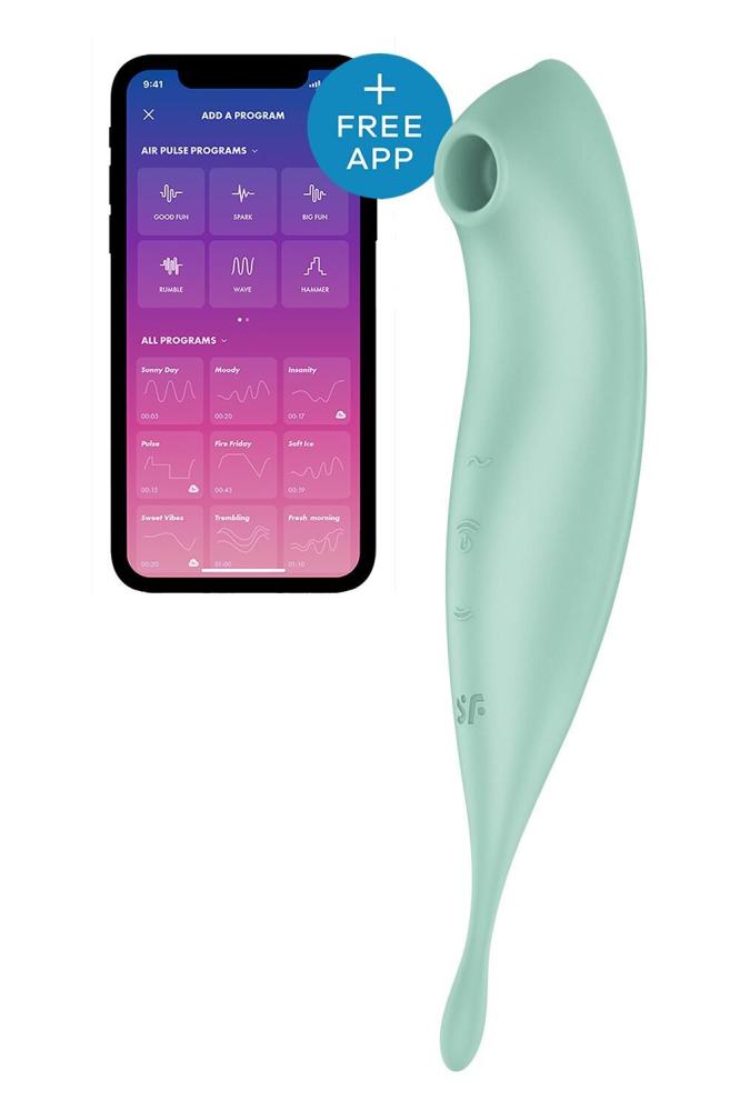 SO6716 Смарт-вібратор для клітора з вакуумною стимуляцією Satisfyer Twirling Pro+ Mint