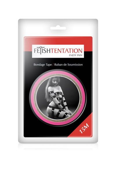 SO4445 Скотч для бондажа Fetish Tentation Fuchsia (15м), не липне до шкіри і волосків, тільки сам до себе