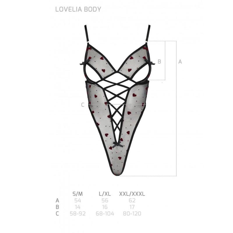 SO4755 Еротичний боді з малюнком LOVELIA BODY black XXL/XXXL - Passion