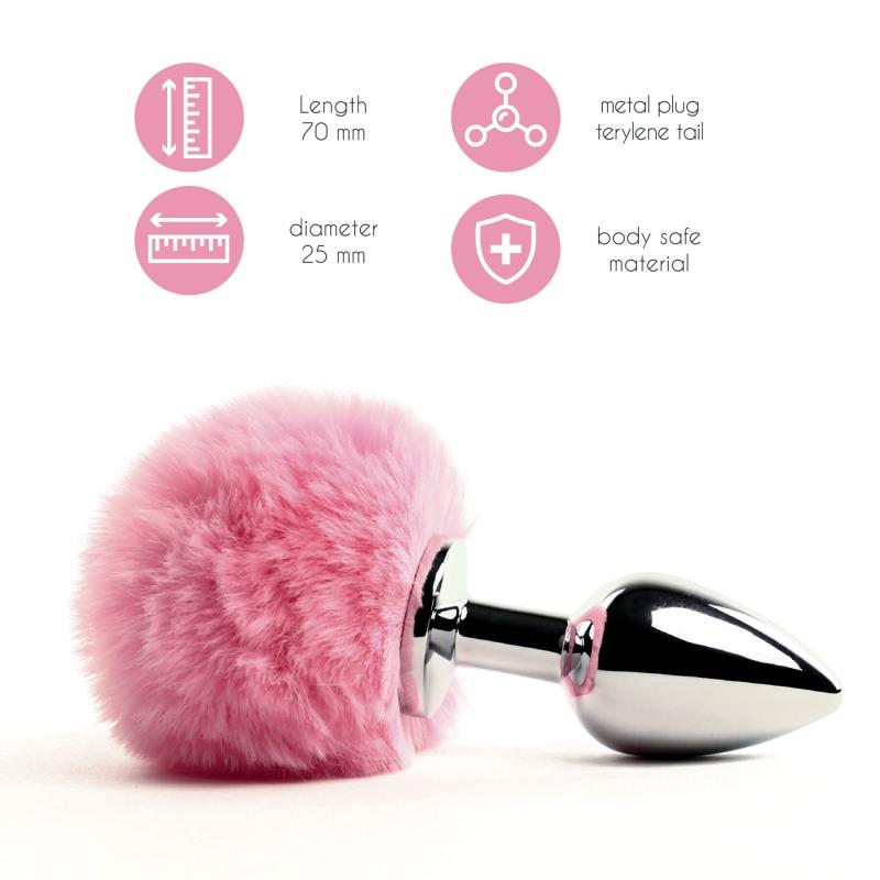 SO5061 Анальна пробка FeelzToys - Bunny Tails Butt Plug Pink