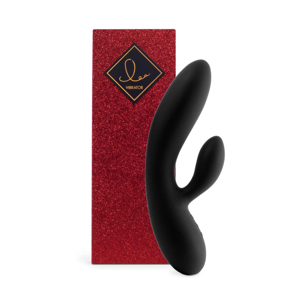 SO4433 Гнучкий вібратор кролик з двома моторами FeelzToys Lea Rabbit Vibrator Black