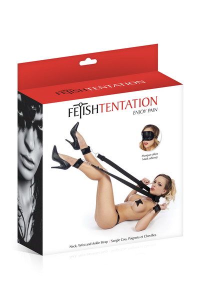 SO3741 Фіксатори для ніг і рук Fetish Tentation Neck, Wrist and Ankle Strap з маскою на очі