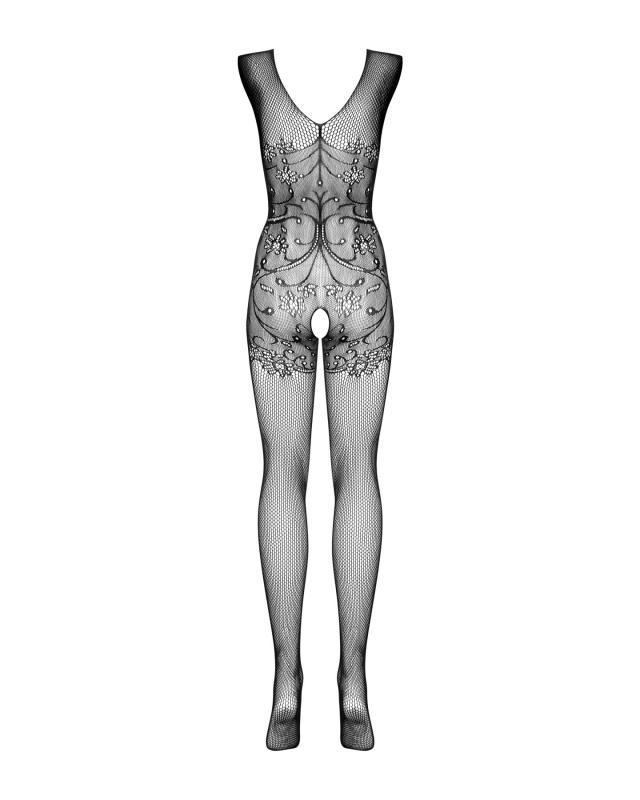 SO7230 Бодістокінг Obsessive Bodystocking F234 S/M/L, абстрактний малюнок, глибоке декольте