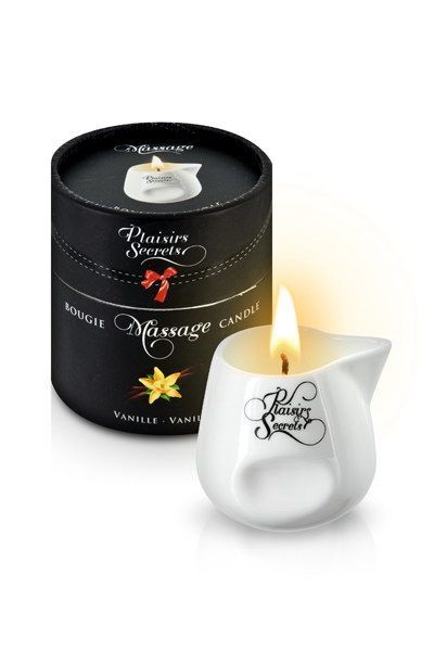 SO1844 Массажная свеча Plaisirs Secrets Vanilla (80 мл) подарочная упаковка, керамический сосуд