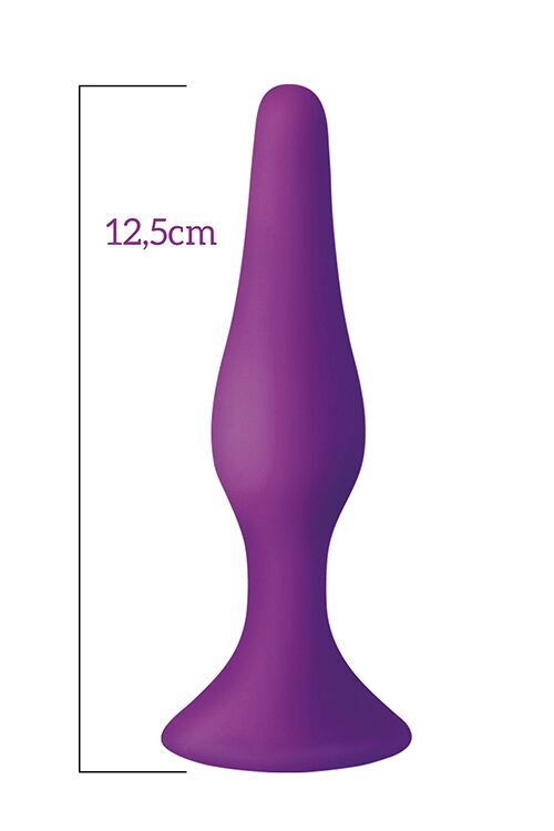 SO5009 Анальна пробка з присоскою MAI Attraction Toys №34 Purple, довжина 12,5см, діаметр 3,2 см