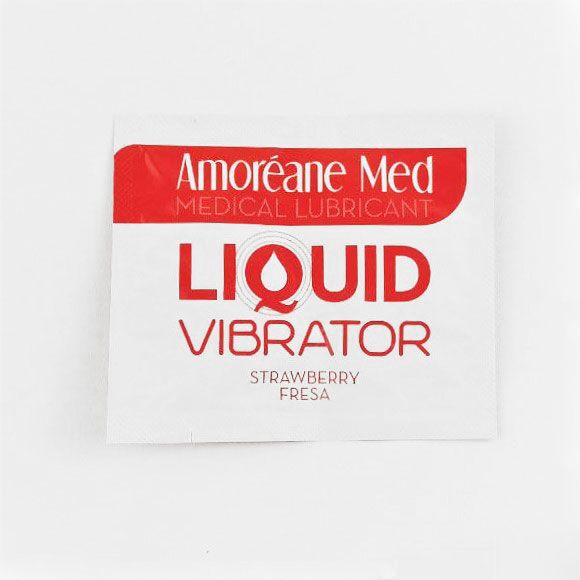 SO3991 Пробник лубриканта з ефектом вібрації Amoreane Med Liquid Vibrator Strawberry (2 мл)