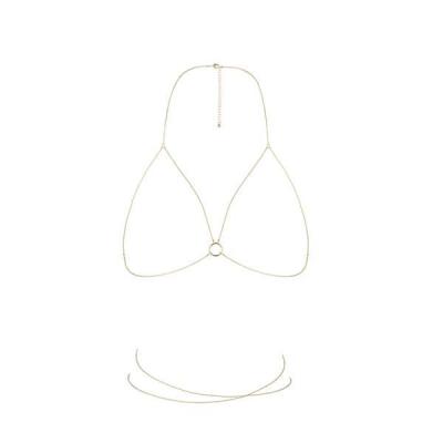 Ланцюжок портупея Bijoux Indiscrets Magnifique Bra Chain - Gold, прикраса на тіло