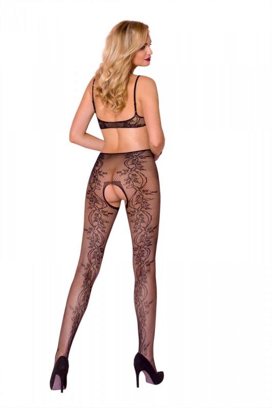 SO5327 Бодістокінг з ажурної сітки із вирізами з боків та доступом Casmir CA002 чорний