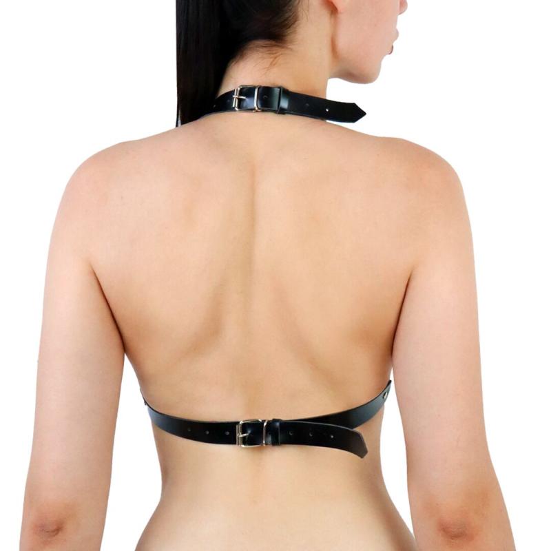 SO8504 Портупея женская с шипами Art of Sex - Demia Leather harness, Черная L-2XL
