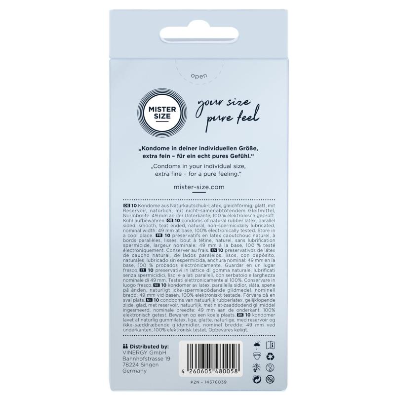 SO8043 Презервативи Mister Size - pure feel - 49 (10 condoms), товщина 0,05 мм